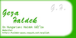 geza haldek business card